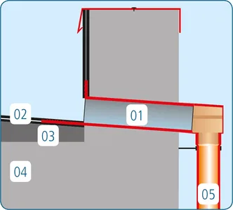 Parapeta izvads kantains, 65x100 mm / L-500 mm, BITUM